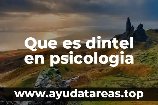 Que es dintel en psicologia
