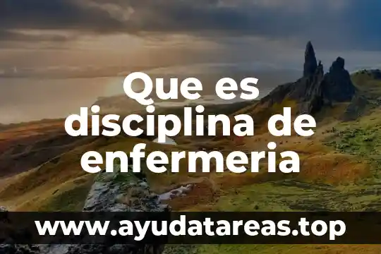 Que es disciplina de enfermeria