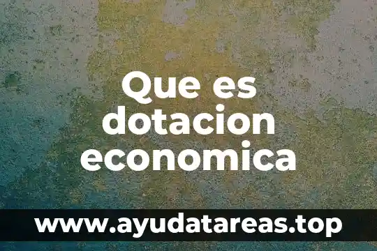 Que es dotacion economica