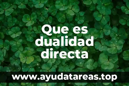 Que es dualidad directa