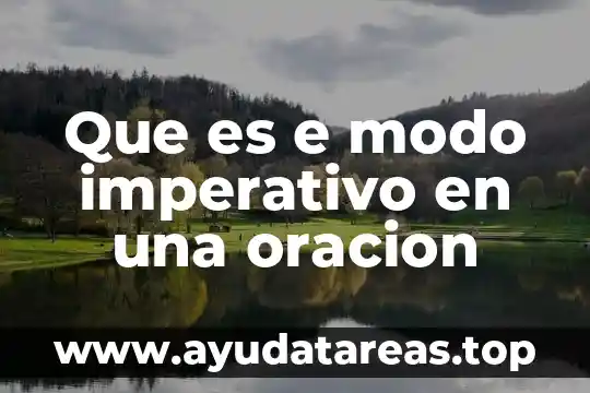 Que es un arquetipo modo de conducta 7 Que es e modo imperativo en una oracion