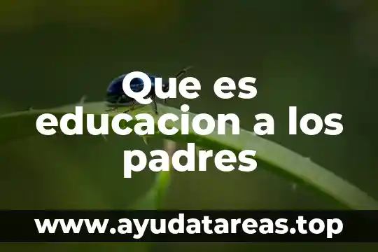 Que es educacion a los padres