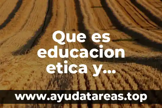 Que es educacion etica y ciudadana