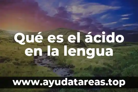 Qué es el ácido carbónico significado 3 Qué es el ácido en la lengua