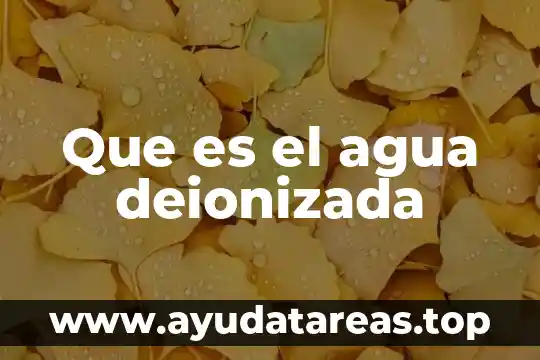 El agua de la superficie que es 4 Que es el agua deionizada