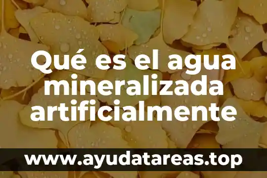 Que es la falta de abastecimiento de agua 6 Qué es el agua mineralizada artificialmente
