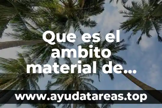 Que es el ambito material de validez
