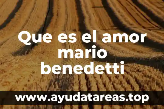 Mario benedetti que es lo nuestro significado 4 Que es el amor mario benedetti