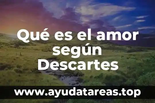 Qué es el amor según Descartes