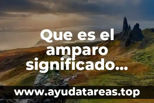 Que es el recurso de queja en juicio de amparo 6 Que es el amparo significado juridico