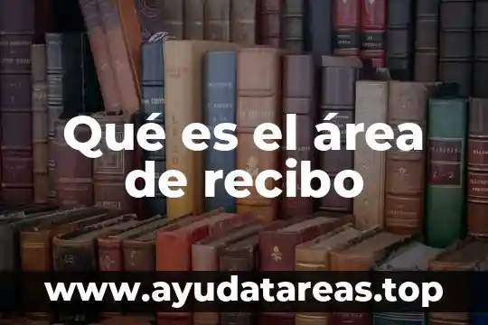 Que es y para que sirve un recibo 4 Qué es el área de recibo