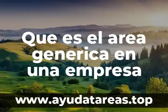 Que es el area generica en una empresa