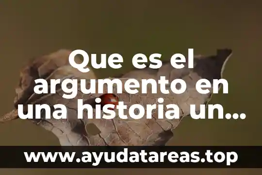 Que es el argumento en una historia un obra literaria