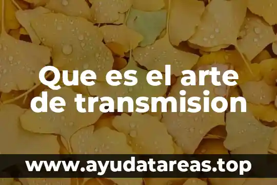 Que es la representación en el arte 8 Que es el arte de transmision