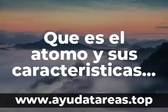 Que es un signo y sus caracteristicas 5 Que es el atomo y sus caracteristicas principales
