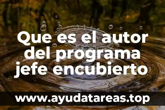 Qué es un jefe de wector en una comunidad 3 Que es el autor del programa jefe encubierto