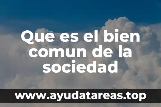 Que es el bien comun de la sociedad