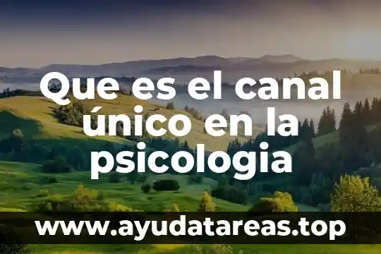 Que es el canal único en la psicologia