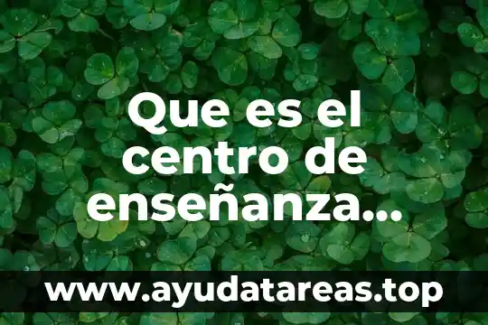 Que es el centro de enseñanza técnica industrial