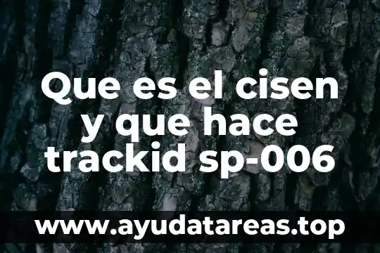 Que es el cisen y que hace trackid sp-006
