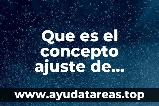 Que es el concepto ajuste de promocion vt