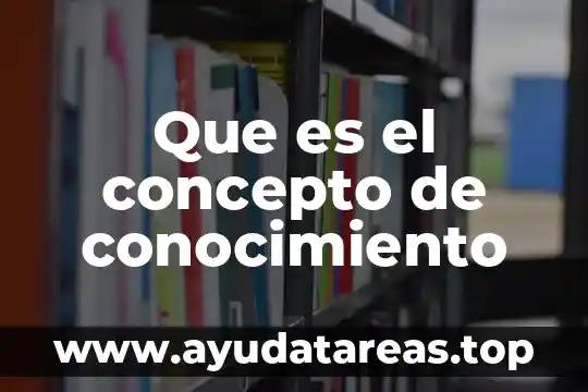 Que es el concepto de conocimiento