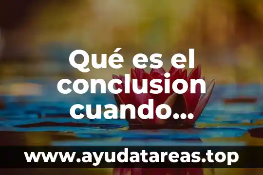 Qué es el conclusion cuando hacemos un proyecto