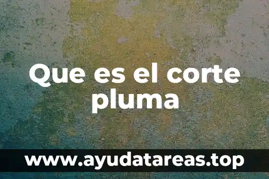 Que es el corte pluma