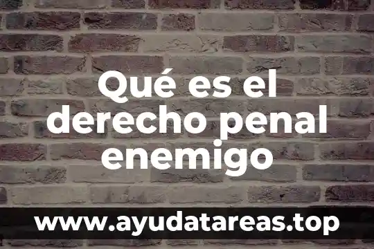 Qué es el derecho penal enemigo