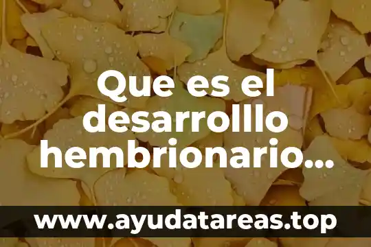 Qué es ser arrimado 8 Que es el desarrolllo hembrionario de un ser enhumanos