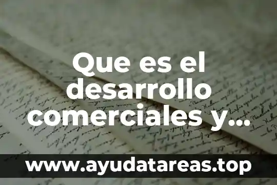 Que es el desarrollo comerciales y de servicios