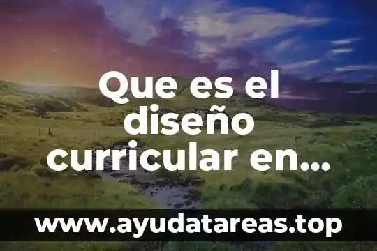 Que es el diseño curricular en pedagogia
