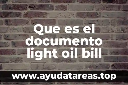 Que es un documento por escrito 6 Que es el documento light oil bill