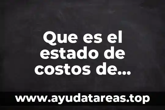 Que es el estado de costos de produccion de ventas