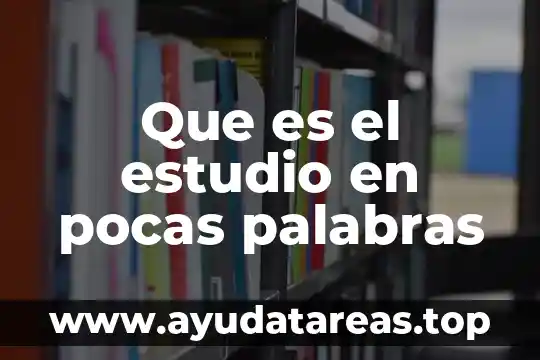 Que es el estudio en pocas palabras