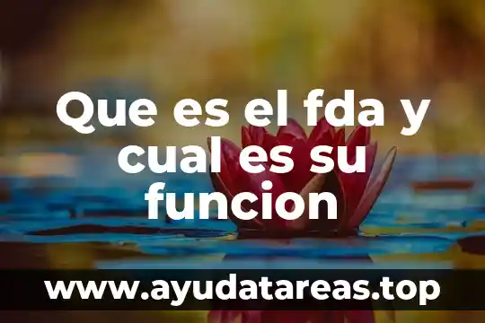 ¿Qué es la OPS y su función? 4 Que es el fda y cual es su funcion