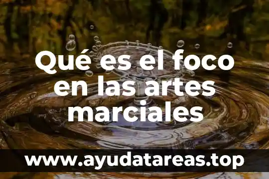Qué es el foco en las artes marciales