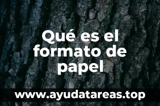Qué es el formato de papel