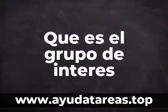 Que es un grupo auditor 5 Que es el grupo de interes