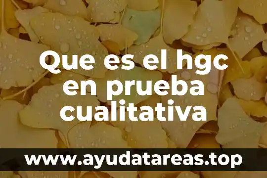 Que es el hgc en prueba cualitativa