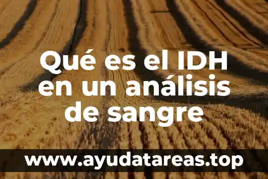 Qué es el IDH en un análisis de sangre