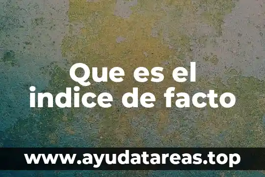 Que es el indice de facto