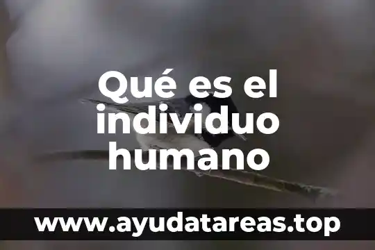 Qué es el individuo humano