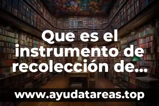 Que es la recoleccion de datos cuantitativos 3 Que es el instrumento de recolección de datos que es
