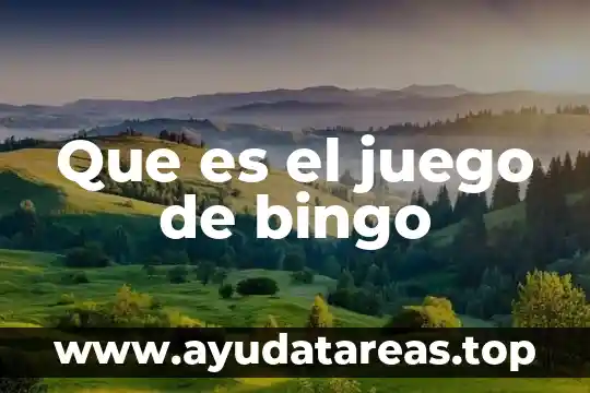 Que es el juego de bingo