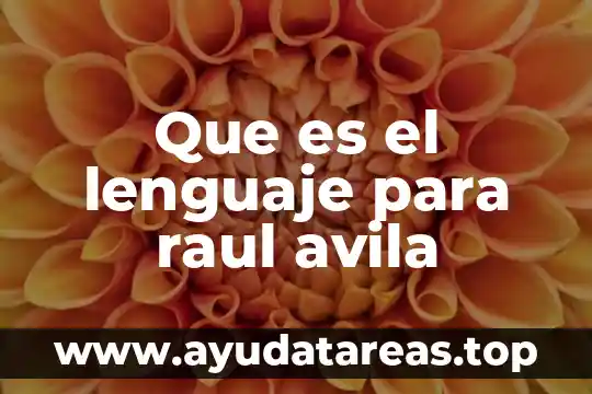 Que es el lenguaje para raul avila