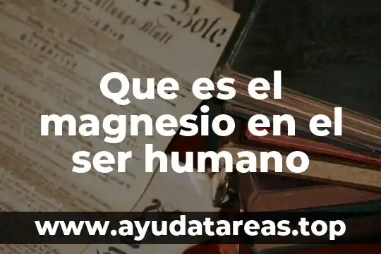 Que es el desarrollo humano en derecho 8 Que es el magnesio en el ser humano