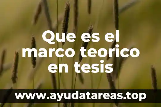 Que es el marco teorico en tesis