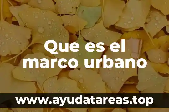 Que es el marco urbano