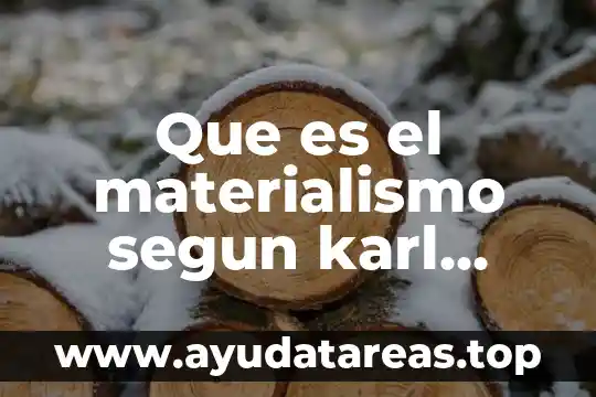 Que es el materialismo segun karl marx